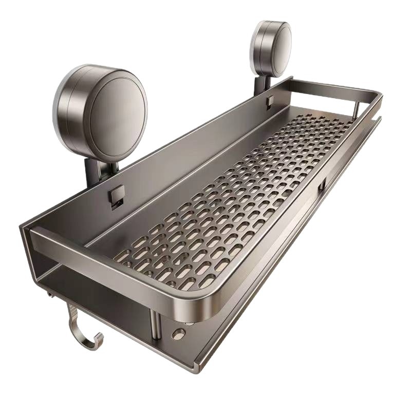 Sienas uzstādāms vannas istabas uzglabāšanas plaukts ar vakuumiedzīgumu, alumīnija sakausējums, modelis 229, slodze 10 kg, izcelsme Zhejiang