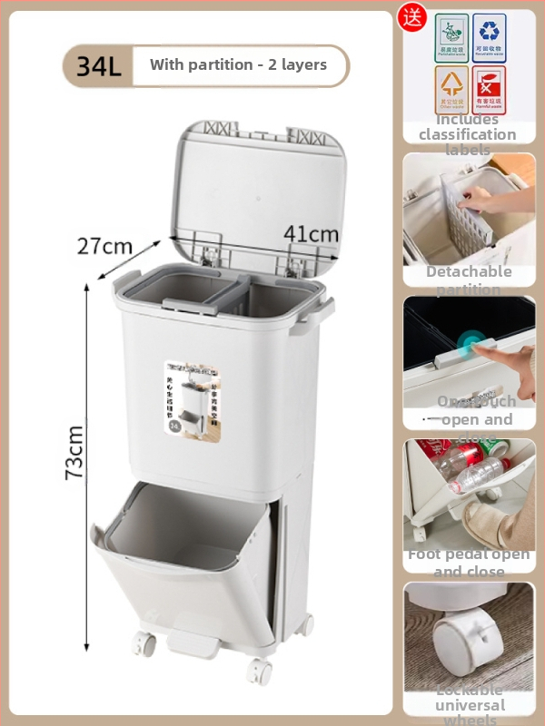 Κάδος απορριμμάτων κουζίνας με καπάκι, άνοιγμα με πάτημα, υλικό PP, χωρητικότητα άνω των 12 λίτρων, κυλινδρικού σχήματος, για οικιακή χρήση