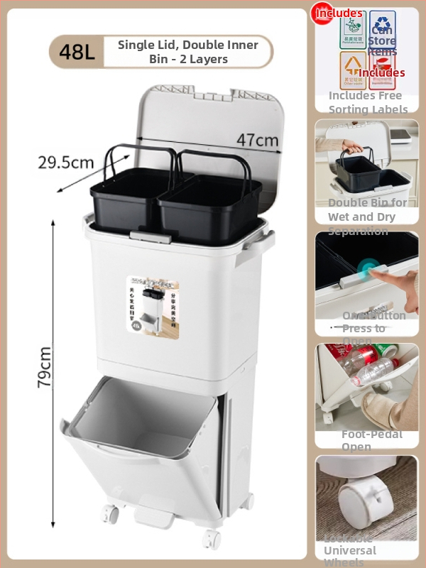 Κάδος απορριμμάτων κουζίνας με καπάκι, άνοιγμα με πάτημα, υλικό PP, χωρητικότητα άνω των 12 λίτρων, κυλινδρικού σχήματος, για οικιακή χρήση