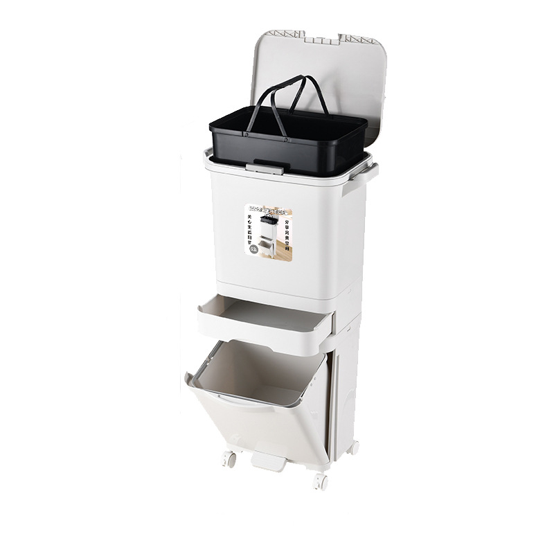 Κάδος απορριμμάτων κουζίνας με καπάκι, άνοιγμα με πάτημα, υλικό PP, χωρητικότητα άνω των 12 λίτρων, κυλινδρικού σχήματος, για οικιακή χρήση