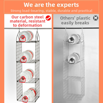 Ντουλάπα με έξι επίπεδα κρεμαστός αποθηκευτικός οργανωτής – μεταλλικός σκελετός από ανθρακούχο ατσάλι, εγκατάσταση με γάντζο, εξοικονόμηση χώρου, κατάλληλο για φοιτητικές εστίες και ταξίδια