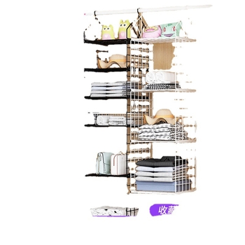 Ντουλάπα με έξι επίπεδα κρεμαστός αποθηκευτικός οργανωτής – μεταλλικός σκελετός από ανθρακούχο ατσάλι, εγκατάσταση με γάντζο, εξοικονόμηση χώρου, κατάλληλο για φοιτητικές εστίες και ταξίδια