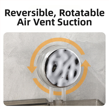 Ράφι αποθήκευσης μπάνιου με βεντούζα, τοίχου | Πλαστικό | Μονής στρώσης | Ελαφρύς πολυτελής | Thriving