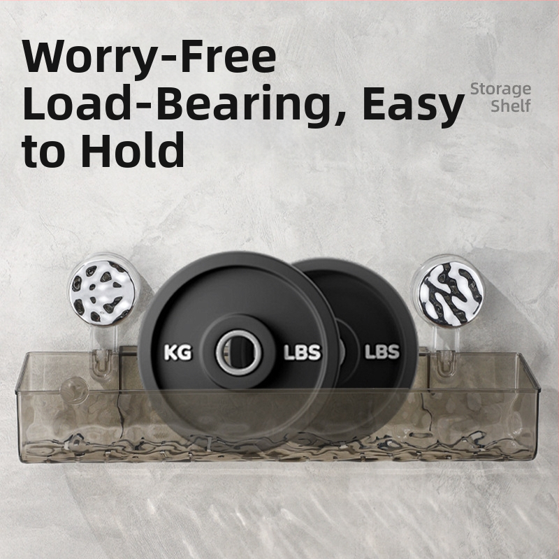 Стилен стенен рафт за баня с присоска | Пластмасов | Единичен слой | Лек лукс | Thriving