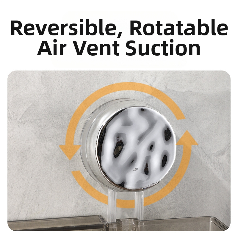 Стилен стенен рафт за баня с присоска | Пластмасов | Единичен слой | Лек лукс | Thriving