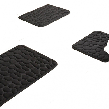 Vonios kilimėlis su reljefiniu akmens raštu, kvadratinės formos, poliesteris, audinys, galima skalbti mašinoje