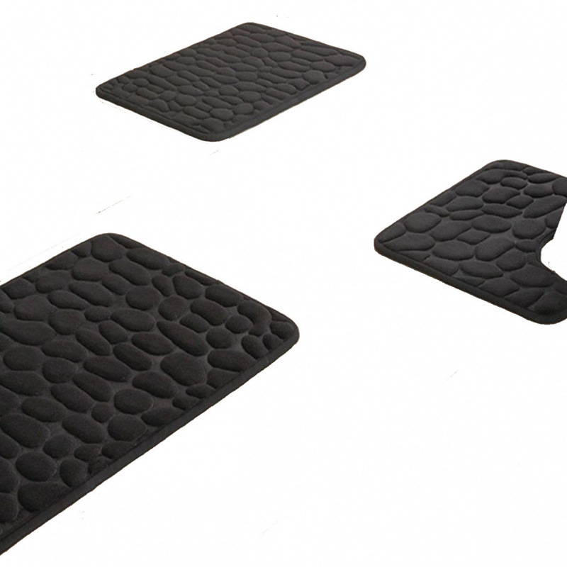 Vonios kilimėlis su reljefiniu akmens raštu, kvadratinės formos, poliesteris, audinys, galima skalbti mašinoje