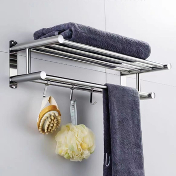 Ράφι για πετσέτες τοίχου, χωρίς διάτρηση, από ανοξείδωτο ατσάλι 304, μοντέρνος σχεδιασμός, Guangkai