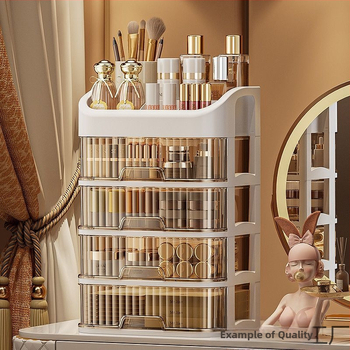 Διάφανη θήκη αποθήκευσης καλλυντικών με πολλαπλά συρτάρια για επιφάνεια γραφείου • πολυπροπυλένιο (PP) • απλός σύγχρονος σχεδιασμός