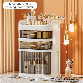 Διάφανη θήκη αποθήκευσης καλλυντικών με πολλαπλά συρτάρια για επιφάνεια γραφείου • πολυπροπυλένιο (PP) • απλός σύγχρονος σχεδιασμός