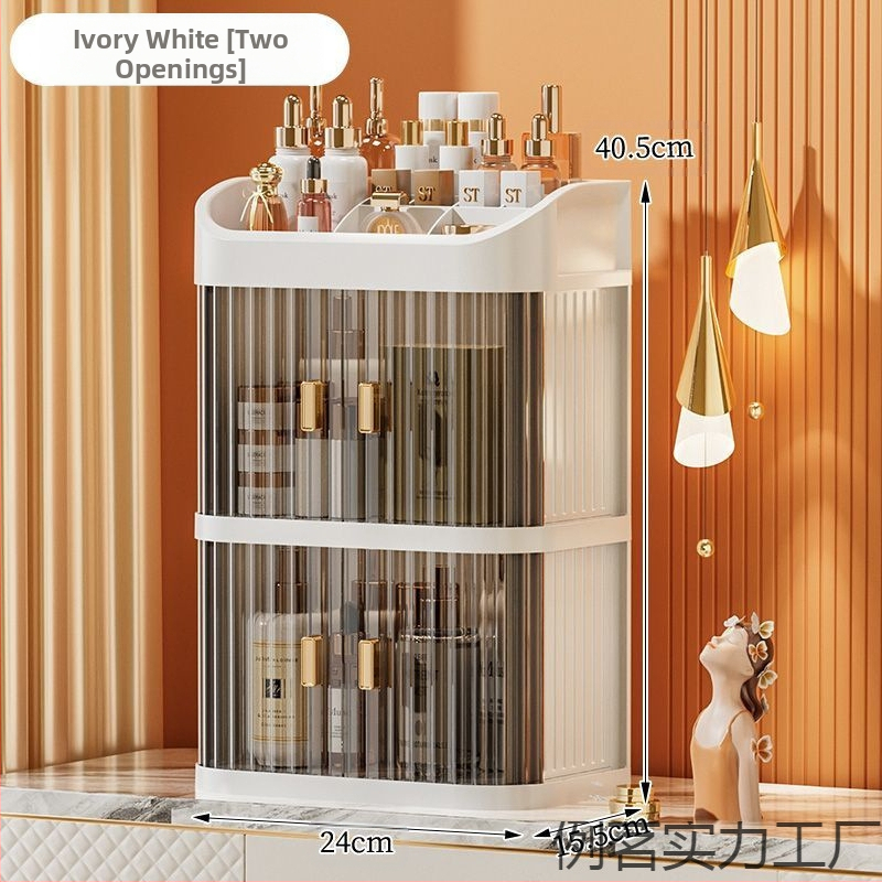 Átlátszó kozmetikai tároló doboz többszintű fiókos asztali tároló • polipropilén (PP) • egyszerű, modern dizájn