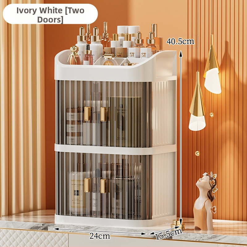 Átlátszó kozmetikai tároló doboz többszintű fiókos asztali tároló • polipropilén (PP) • egyszerű, modern dizájn