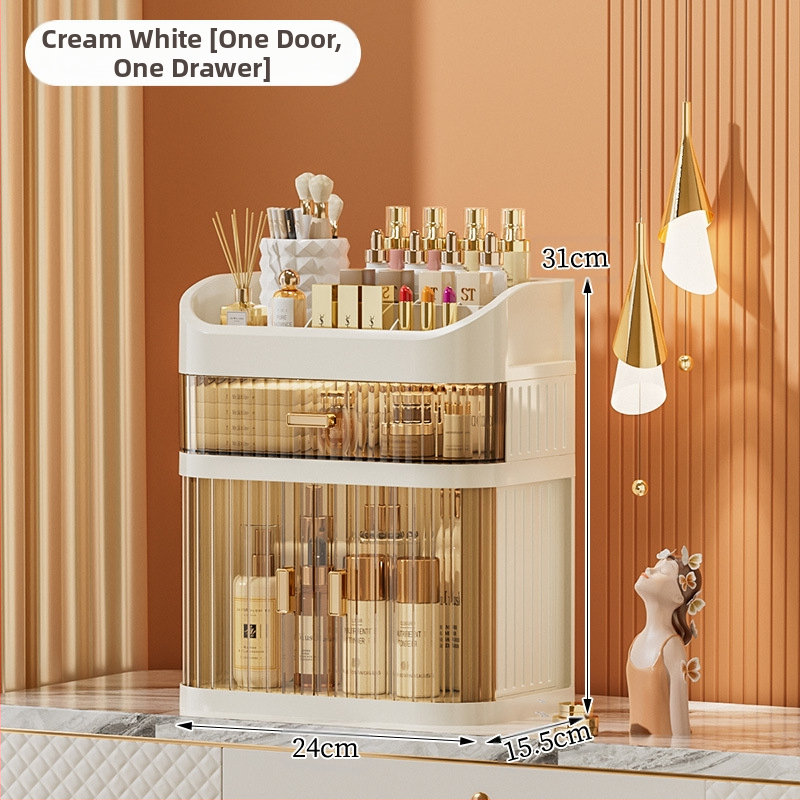 Átlátszó kozmetikai tároló doboz többszintű fiókos asztali tároló • polipropilén (PP) • egyszerű, modern dizájn