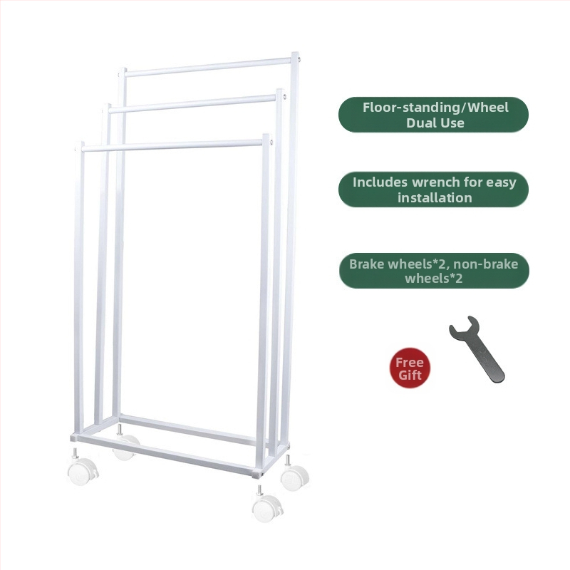 Ράγα πετσέτας με βάση, μεταλλική, χωρίς διάτρηση, φορητή μονάδα αποθήκευσης μπάνιου με κρεμάστρα