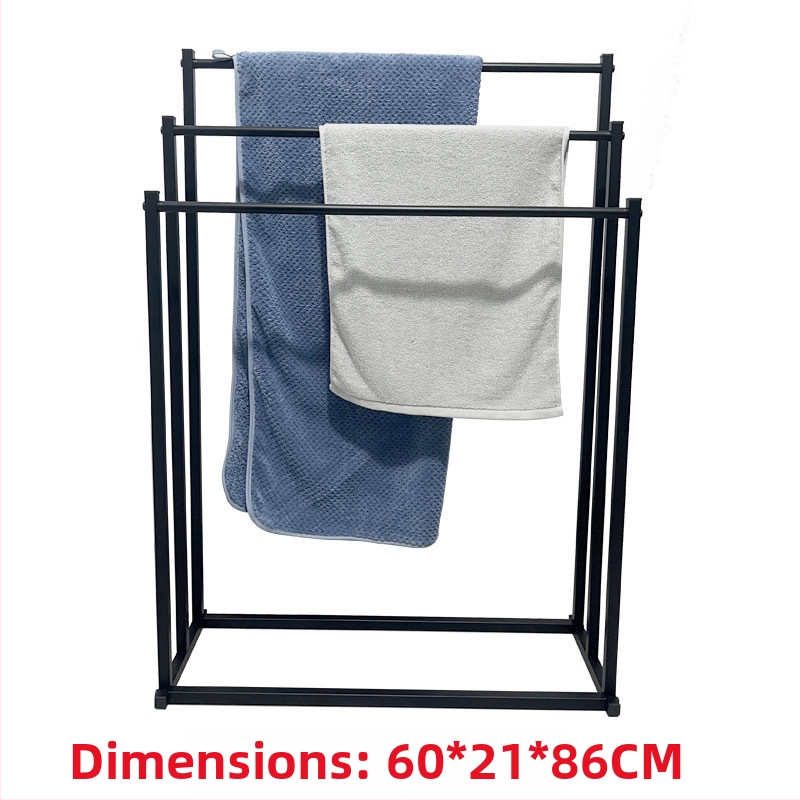 Ράγα πετσέτας με βάση, μεταλλική, χωρίς διάτρηση, φορητή μονάδα αποθήκευσης μπάνιου με κρεμάστρα