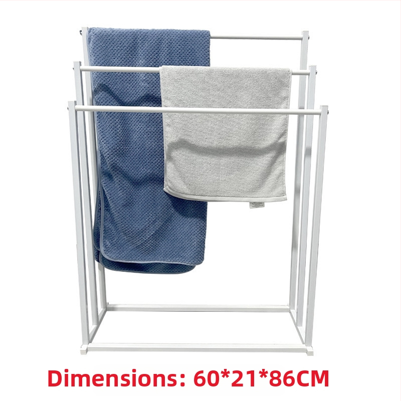 Ράγα πετσέτας με βάση, μεταλλική, χωρίς διάτρηση, φορητή μονάδα αποθήκευσης μπάνιου με κρεμάστρα