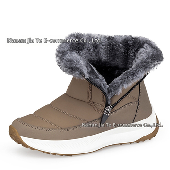 Sieviešu sniega zābaki ar augstu augšu, iekšējā mākslīgā kažokāde, sānu rāvējslēdzējs, auduma augšdaļa, TPR zole