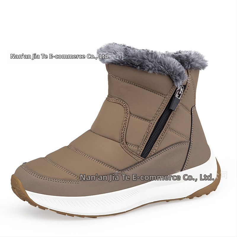 Sieviešu sniega zābaki ar augstu augšu, iekšējā mākslīgā kažokāde, sānu rāvējslēdzējs, auduma augšdaļa, TPR zole