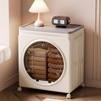 PP plastmasas uzglabāšanas skapis, caurspīdīgs putekļu aizsardzības dizains, divdurvju flip-top vāks, saliekams ar riteņiem, ietilpība 100–150 L