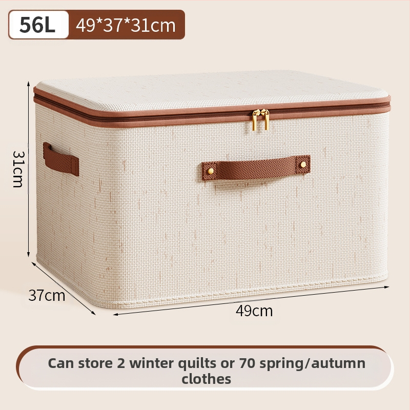 Tianshan kokvilnas un lina ar aizdari glabāšanas kaste ar vāku — saliekama, pārnēsājama, izturīga pret putekļiem un mitrumu, tilpums 42 L