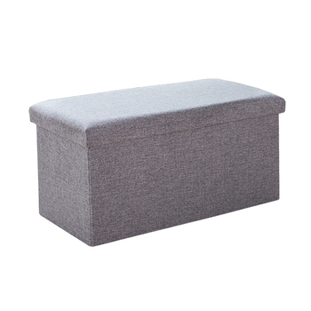 Λινή αποθηκευτική σκαμπό με καπάκι, αναδιπλούμενο, ιαπωνικού στυλ, 120 kg αντοχή φόρτωσης