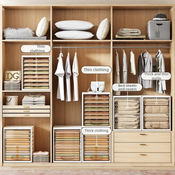 Drēbju skapja uzglabāšanas kārba ar atvilktnēm, 18L, PP plastmasa, JM9101