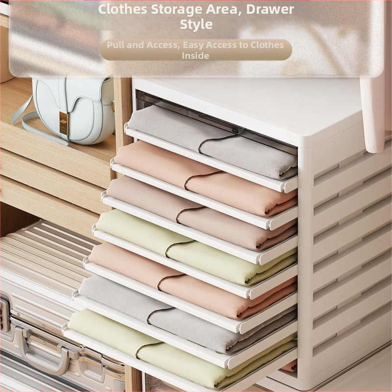 Drēbju skapja uzglabāšanas kārba ar atvilktnēm, 18L, PP plastmasa, JM9101