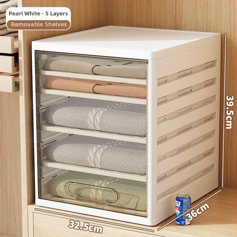 Drēbju skapja uzglabāšanas kārba ar atvilktnēm, 18L, PP plastmasa, JM9101