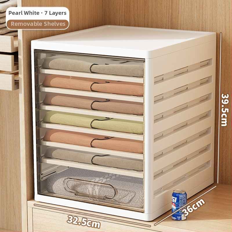 Drēbju skapja uzglabāšanas kārba ar atvilktnēm, 18L, PP plastmasa, JM9101