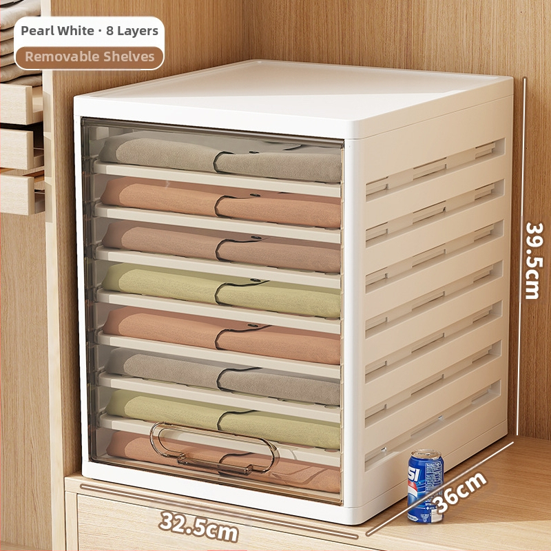 Drēbju skapja uzglabāšanas kārba ar atvilktnēm, 18L, PP plastmasa, JM9101