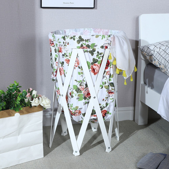 Καλάθι βρώμικων ρούχων από ύφασμα, πτυσσόμενο, αγροτικό στυλ, μοντέλο XP-09865