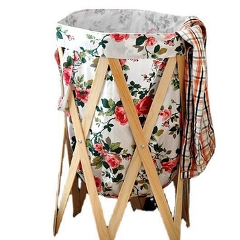 Καλάθι βρώμικων ρούχων από ύφασμα, πτυσσόμενο, αγροτικό στυλ, μοντέλο XP-09865