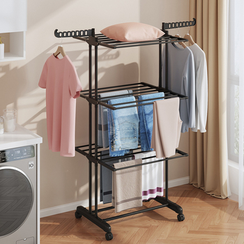 Összecsukható álló ruhaszárító állvány több szinttel – levehető, anyaga: fém, műanyag és PP
