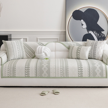 Възглавничка за диван от ледена коприна за триседни дивани, райета или едноцветен модел, модерен минималистичен стил, калъф за прах/калъф за диван