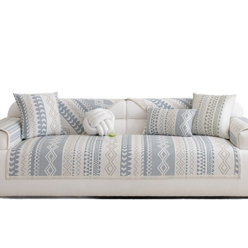 Възглавничка за диван от ледена коприна за триседни дивани, райета или едноцветен модел, модерен минималистичен стил, калъф за прах/калъф за диван