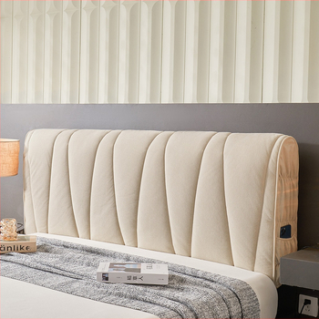 Κάλυμμα κεφαλαριού κρεβατιού με επένδυση φλίς γάλακτος, παχιά μαλακή επικάλυψη, ευρωπαϊκού στυλ πίσω, προστασία από σκόνη