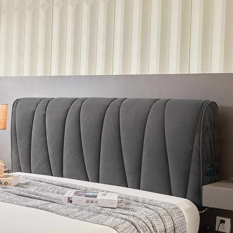 Κάλυμμα κεφαλαριού κρεβατιού με επένδυση φλίς γάλακτος, παχιά μαλακή επικάλυψη, ευρωπαϊκού στυλ πίσω, προστασία από σκόνη