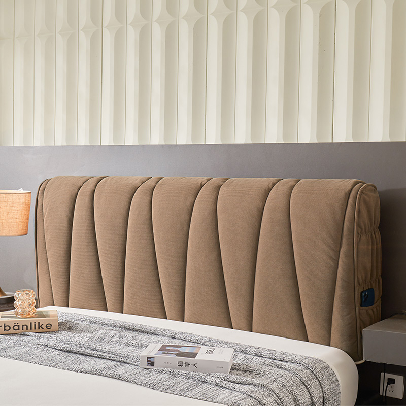 Κάλυμμα κεφαλαριού κρεβατιού με επένδυση φλίς γάλακτος, παχιά μαλακή επικάλυψη, ευρωπαϊκού στυλ πίσω, προστασία από σκόνη