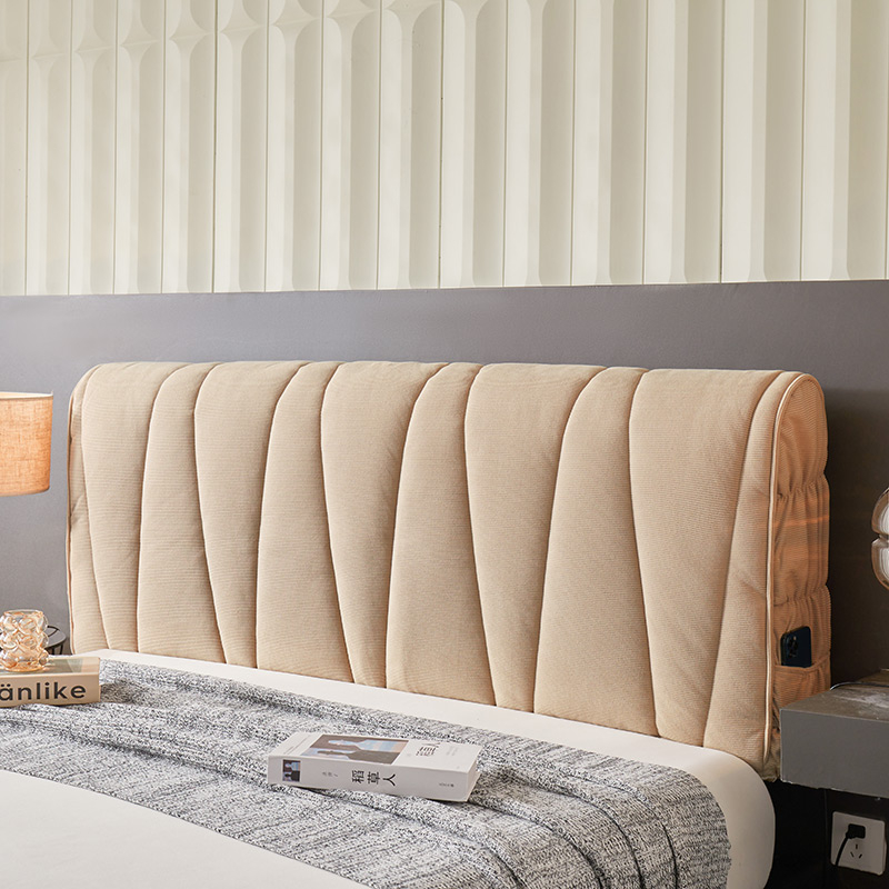 Κάλυμμα κεφαλαριού κρεβατιού με επένδυση φλίς γάλακτος, παχιά μαλακή επικάλυψη, ευρωπαϊκού στυλ πίσω, προστασία από σκόνη