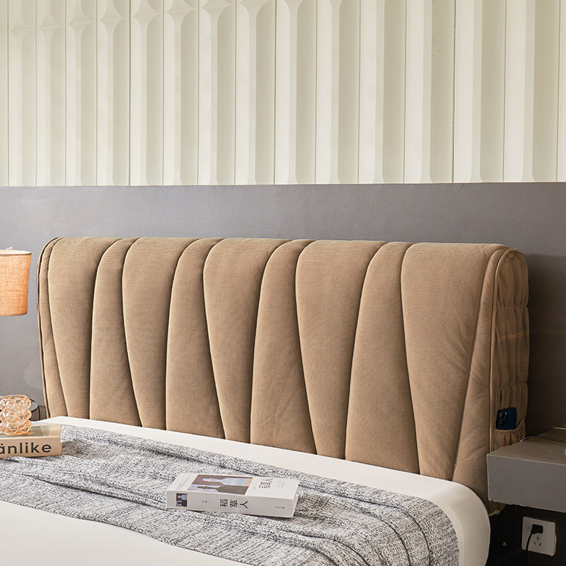 Κάλυμμα κεφαλαριού κρεβατιού με επένδυση φλίς γάλακτος, παχιά μαλακή επικάλυψη, ευρωπαϊκού στυλ πίσω, προστασία από σκόνη