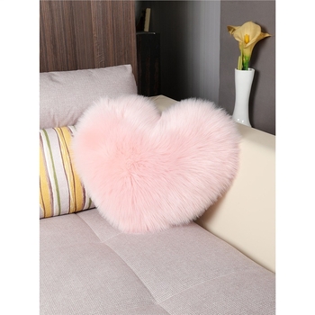 Μαξιλάρι καρδιάς από βελούδινο ύφασμα, Σκανδιναβικό INS στιλ, ύφανση συνθετικού μαλλιού, μονόχρωμο, μαξιλάρι καναπέ για σαλόνι — Μάρκα Xuan yunxiu