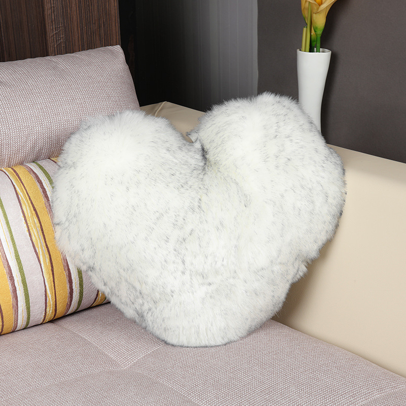 Μαξιλάρι καρδιάς από βελούδινο ύφασμα, Σκανδιναβικό INS στιλ, ύφανση συνθετικού μαλλιού, μονόχρωμο, μαξιλάρι καναπέ για σαλόνι — Μάρκα Xuan yunxiu