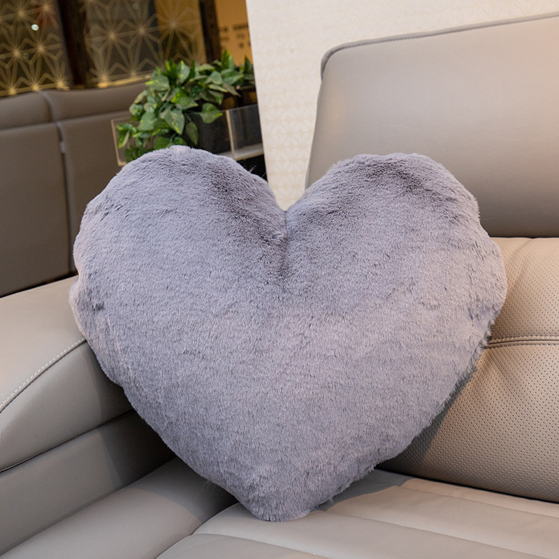 Μαξιλάρι καρδιάς από βελούδινο ύφασμα, Σκανδιναβικό INS στιλ, ύφανση συνθετικού μαλλιού, μονόχρωμο, μαξιλάρι καναπέ για σαλόνι — Μάρκα Xuan yunxiu