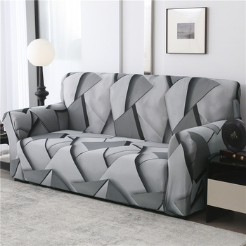 Дивански калъф – полиестерно влакно, универсален за различни дивани, пълно покритие, неплъзгащ се, райе/геометричен модел