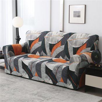 Дивански калъф – полиестерно влакно, универсален за различни дивани, пълно покритие, неплъзгащ се, райе/геометричен модел