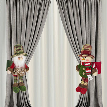 Κουρτινό δαχτυλίδι με χριστουγεννιάτικο χιονάνθρωπο και τάρανδο, πολυεστέρας, μάρκα Chihiro, IP άδεια: Όχι