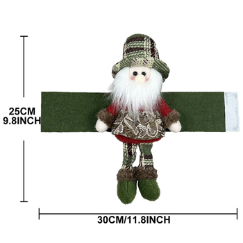 Κουρτινό δαχτυλίδι με χριστουγεννιάτικο χιονάνθρωπο και τάρανδο, πολυεστέρας, μάρκα Chihiro, IP άδεια: Όχι