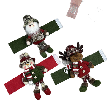 Κουρτινό δαχτυλίδι με χριστουγεννιάτικο χιονάνθρωπο και τάρανδο, πολυεστέρας, μάρκα Chihiro, IP άδεια: Όχι