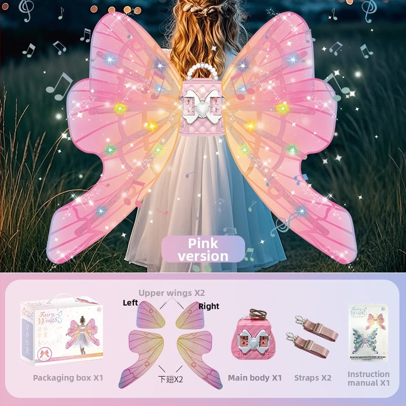 Šviesūs elektroniniai sparnai su muzika vaikams 4-6 metų, unisex