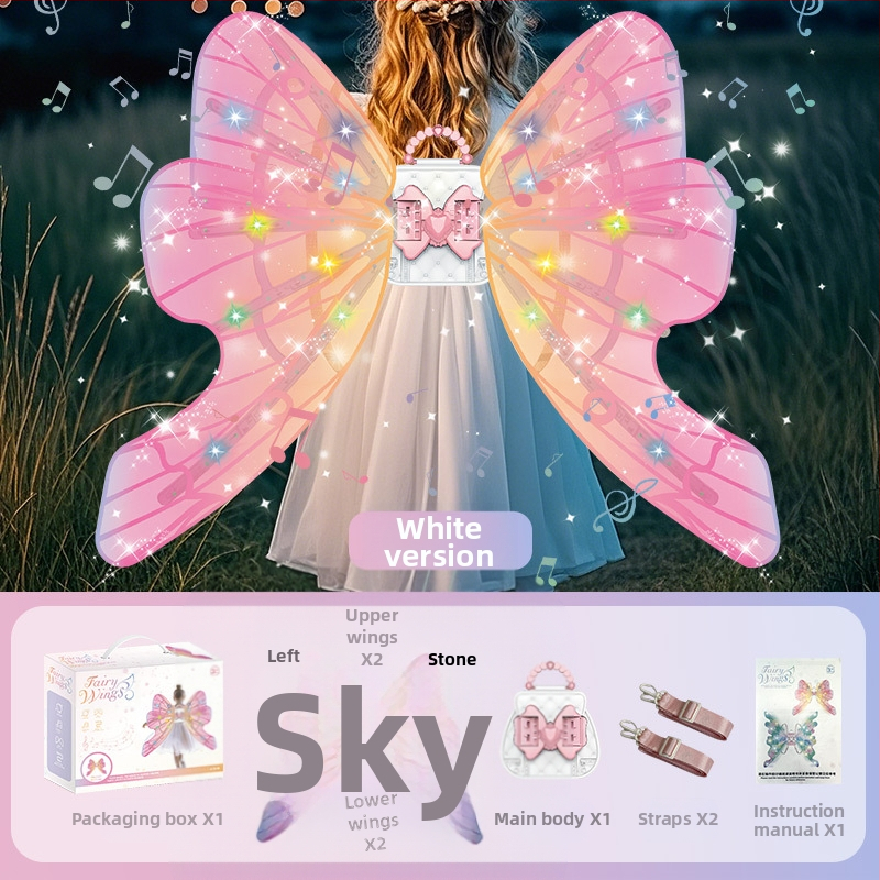 Šviesūs elektroniniai sparnai su muzika vaikams 4-6 metų, unisex